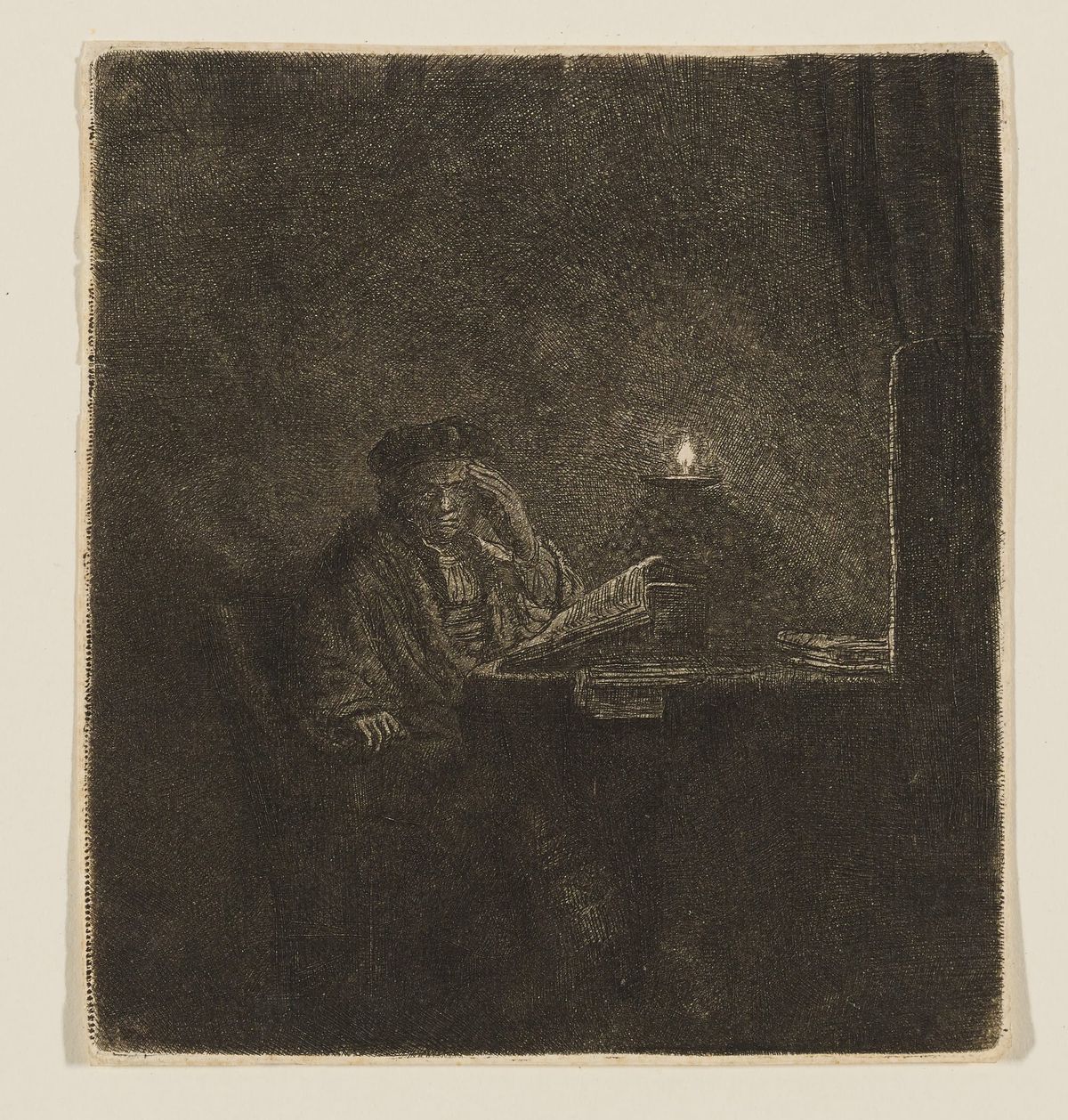 촛불 아래 집무실의 학자(Man Writing by Candlelight)