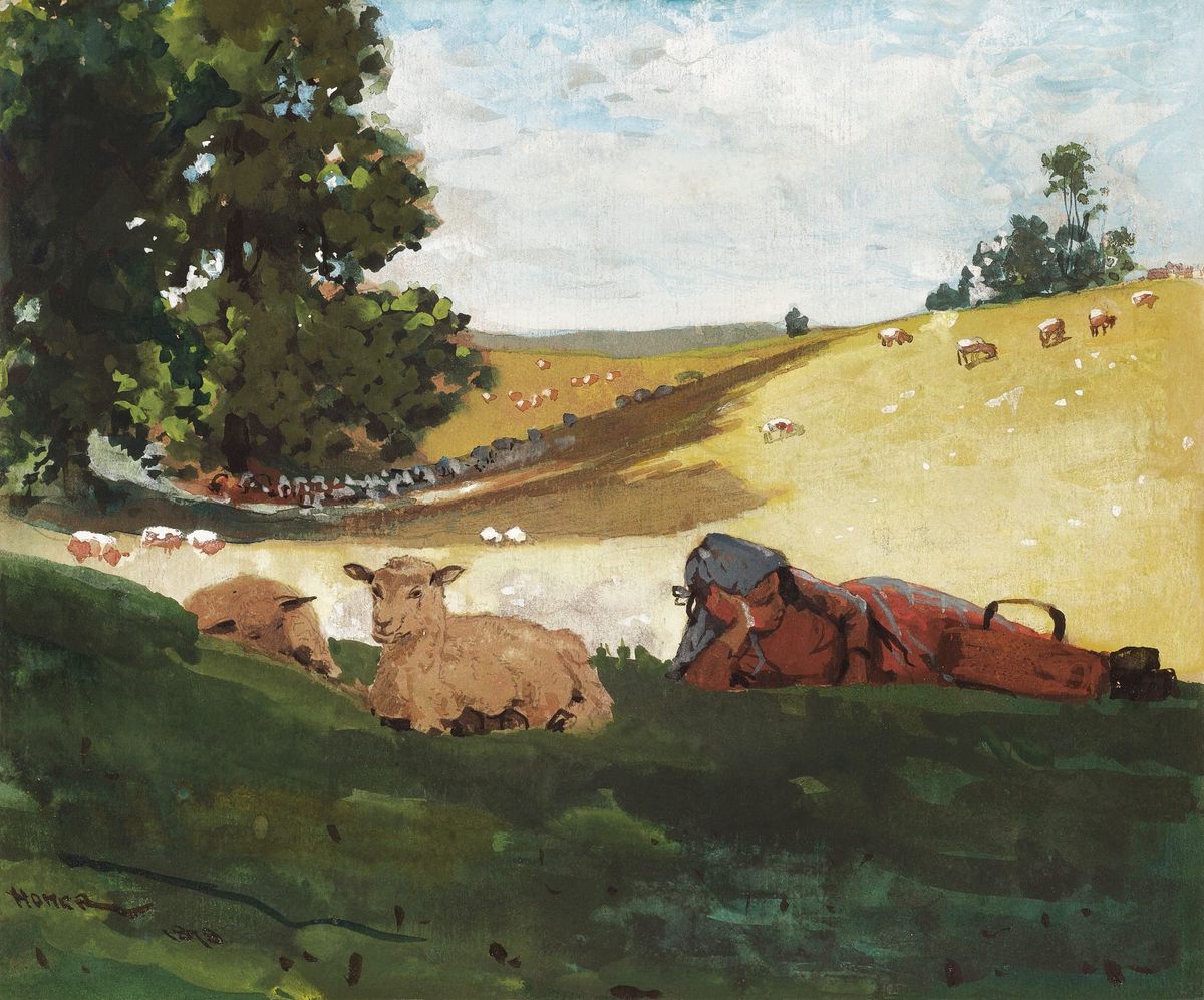 양치는 소녀와 어린 양 - Shepherdess and Resting Sheep (Houghton Farm)