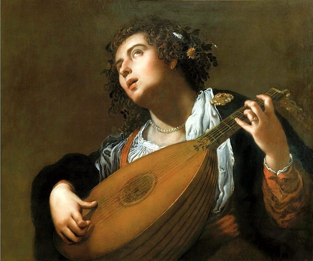 류트를 연주하는 여인 - Self-Portrait as a Lute Player (Woman Playing a Lute)