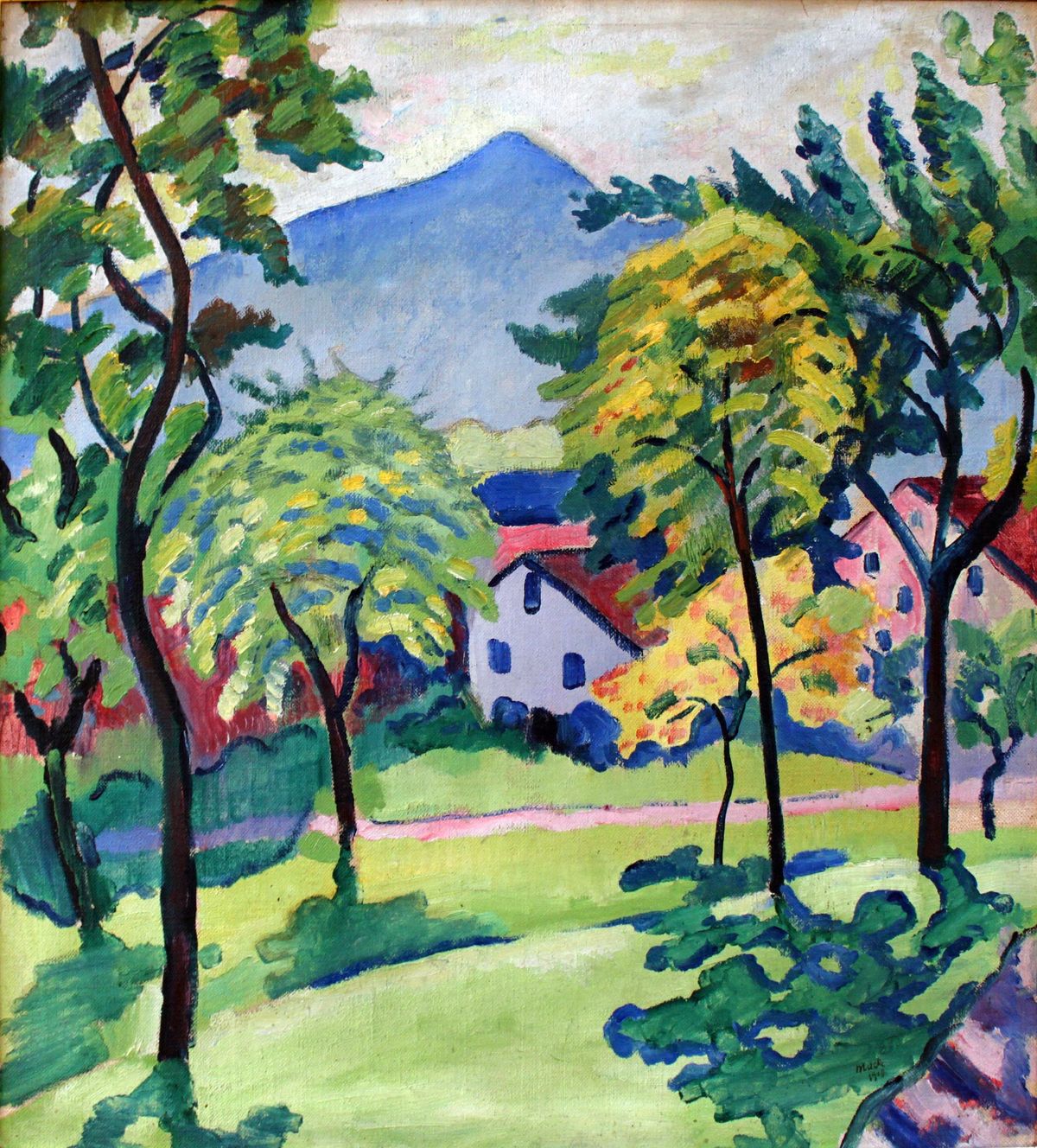푸른 산이 있는 풍경 (Landschaft mit blauem Berg / Landscape with Blue Mountain, 1910)