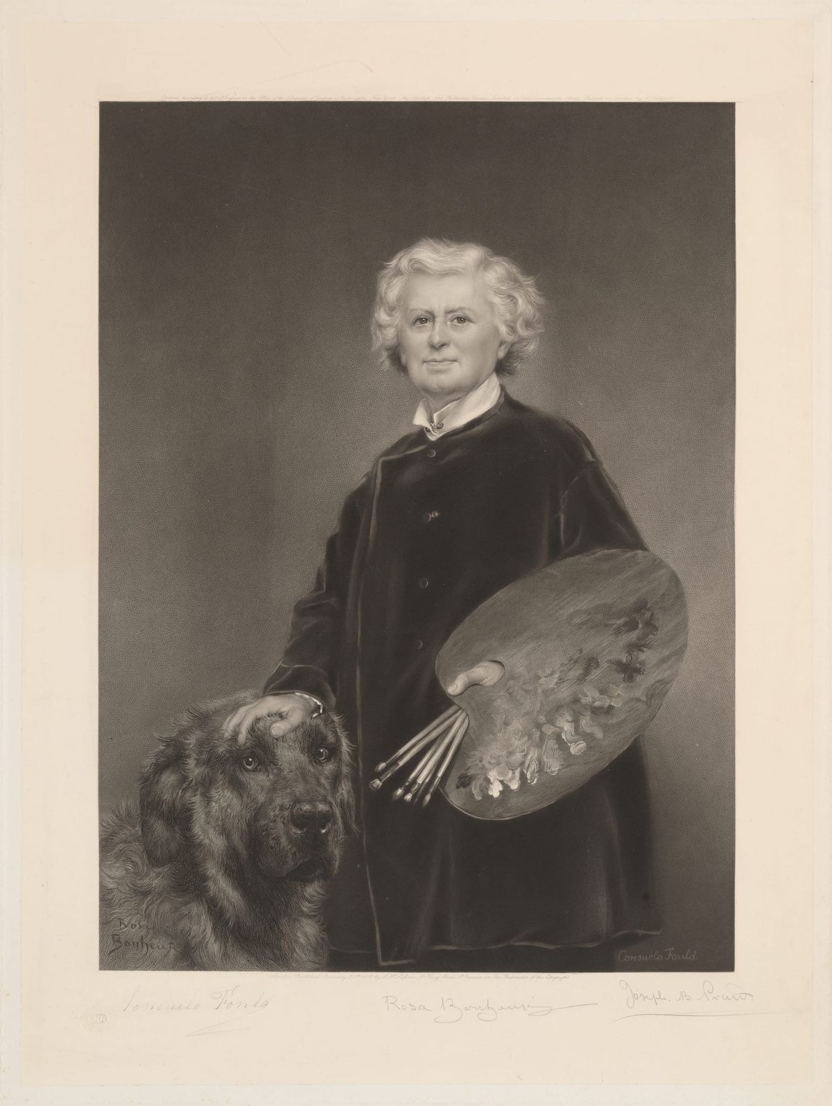 로자 보뇌르의 초상 (Portrait of Rosa Bonheur, 콩수엘로 풀드 원작에 따른 조셉 B. 프랫의 판화)