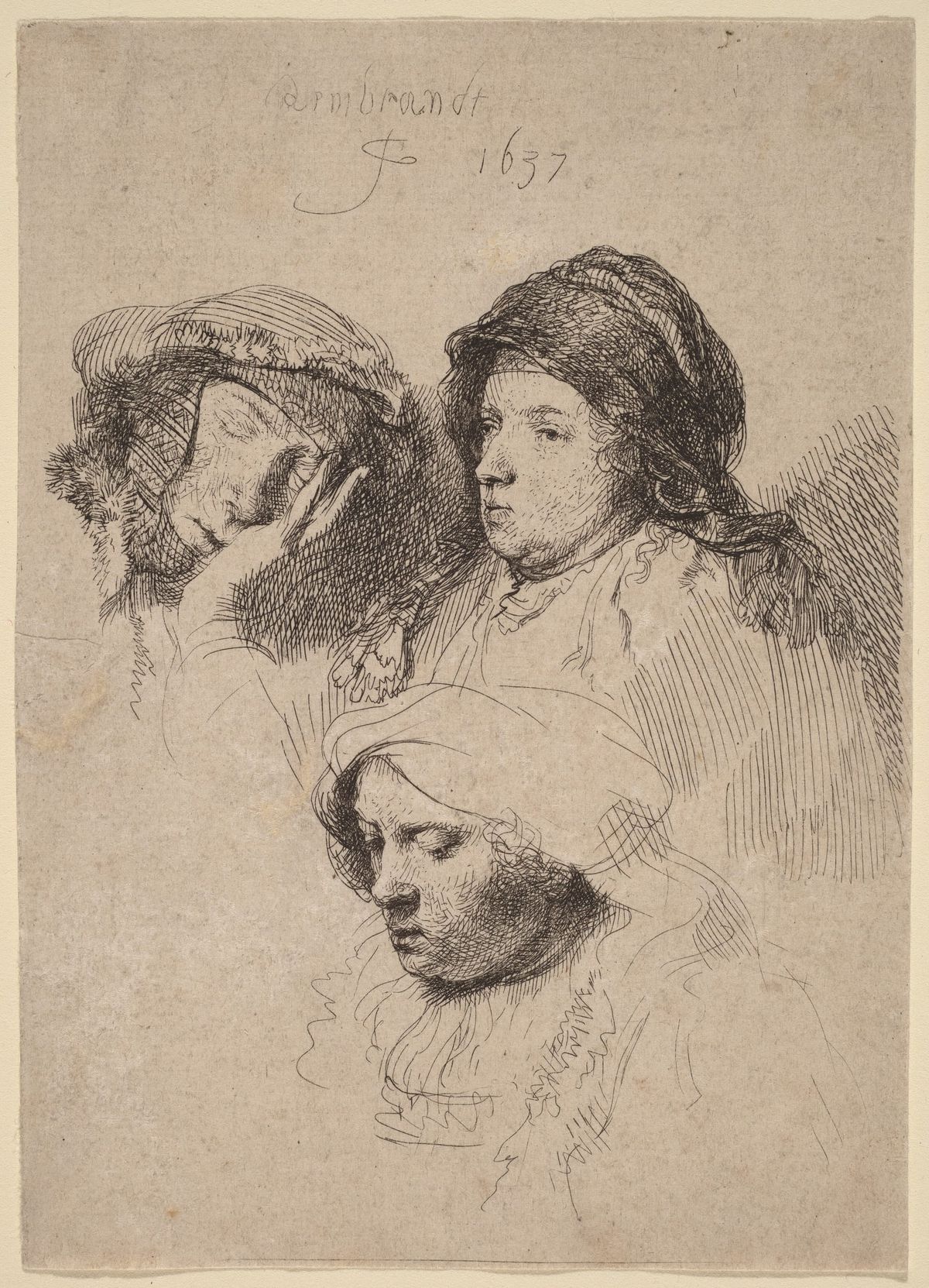 사스키아의 세 두상(Three Heads of Women, One Sleeping / Three Heads of Saskia)