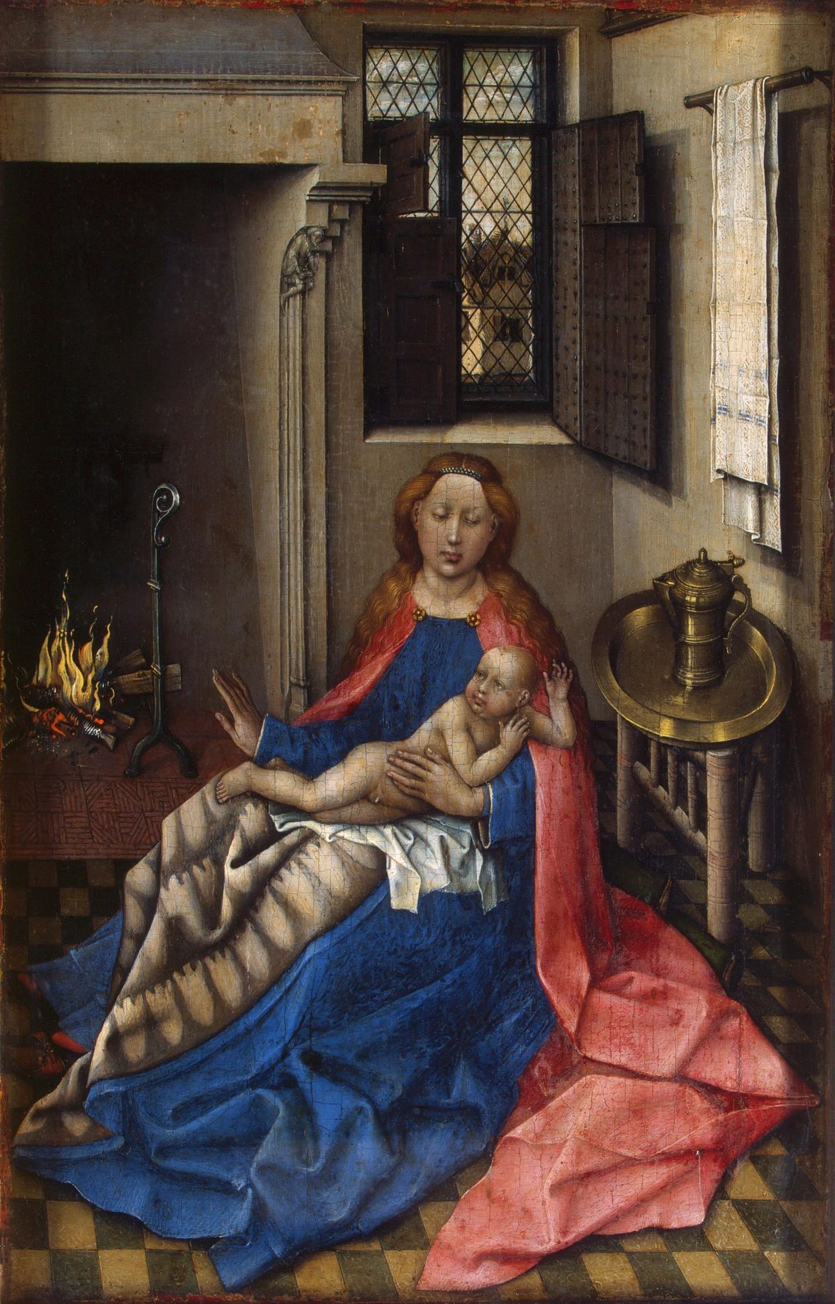 난로 앞의 성모자 - The Virgin and Child before a Fireplace (The Virgin and Child in an Interior)