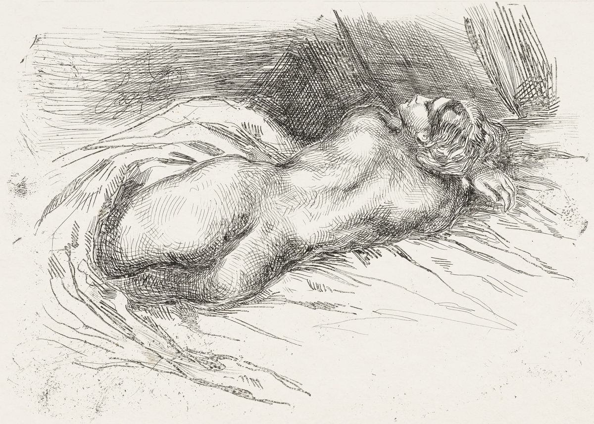누워있는 누드 (Nude Lying Down / Femme nue couchée, c. 1826)