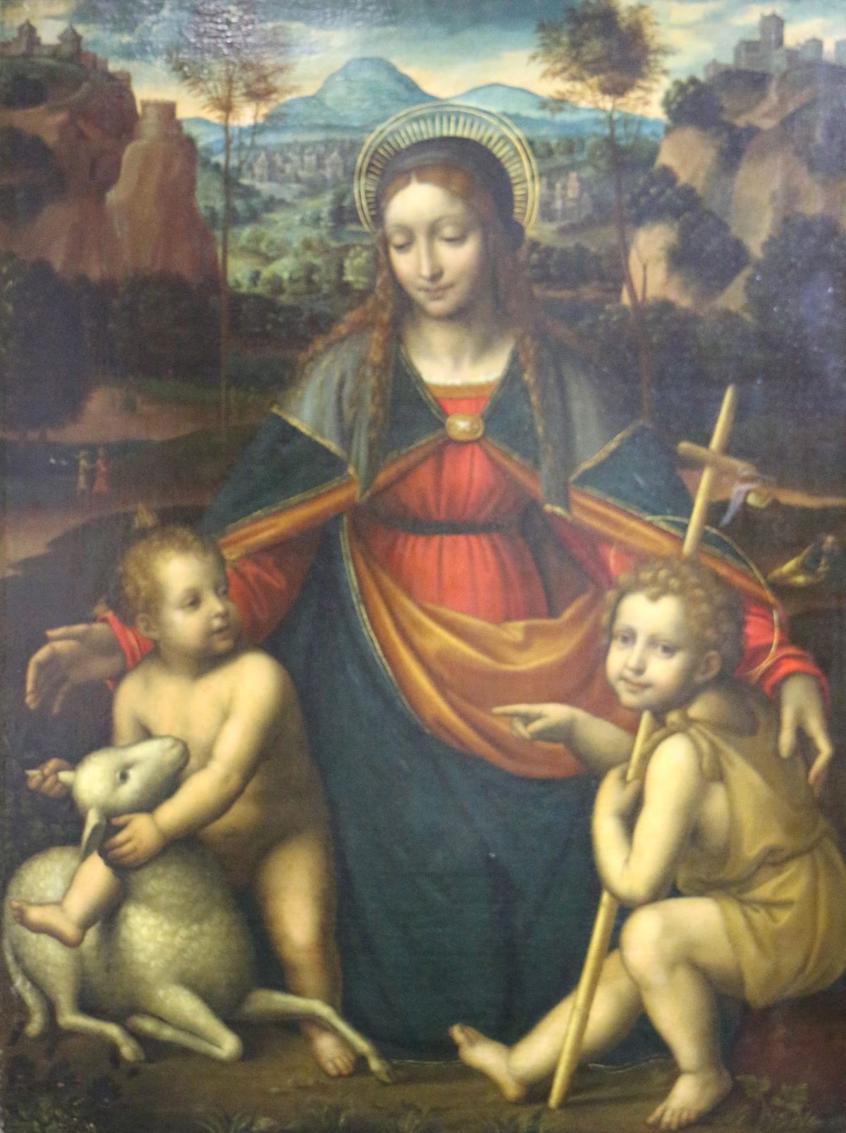 어린양과 성인들과 함께 있는 성모자 Virgin and Child with the Infant Saint John the Baptist and a Lamb