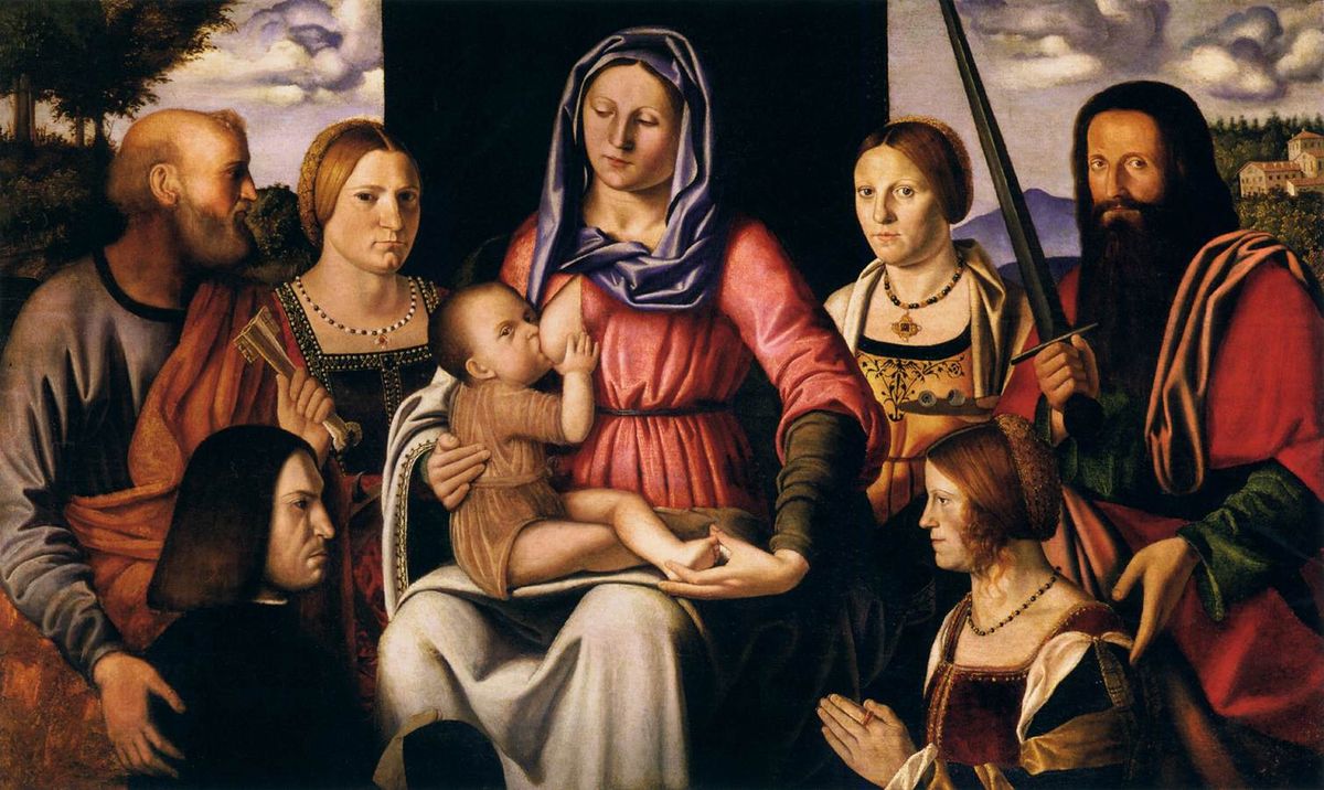 성인들과 기증자들과 함께 있는 성모자와 성화 Virgin and Child with Saints and Donors