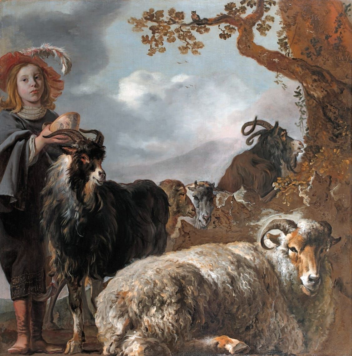 양과 염소가 있는 양치기 소년의 초상 Shepherd's boy with sheep and goats