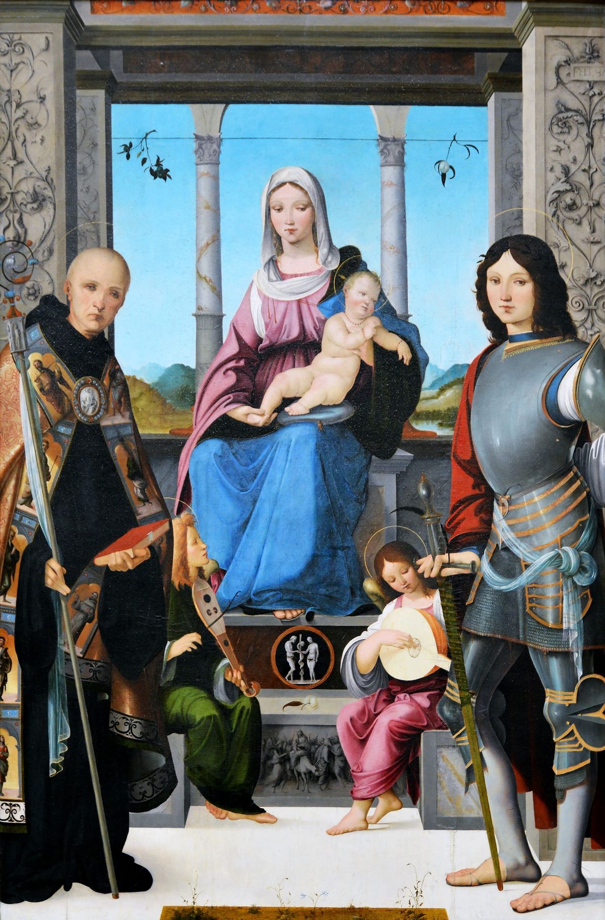 성모자와 두 성인 The Virgin and Child Flanked by Sts Benedict and Quentin