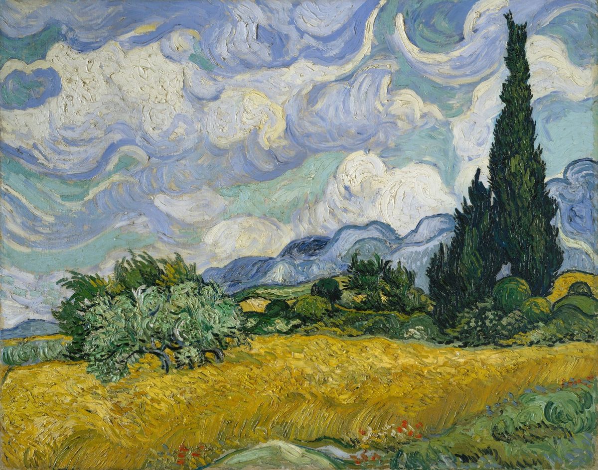 사이프러스가 있는 밀밭 Wheat Field with Cypresses
