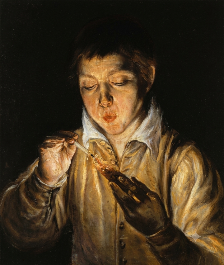 촛불을 불어 피우는 소년 (El Soplo / A Boy Blowing on an Ember)