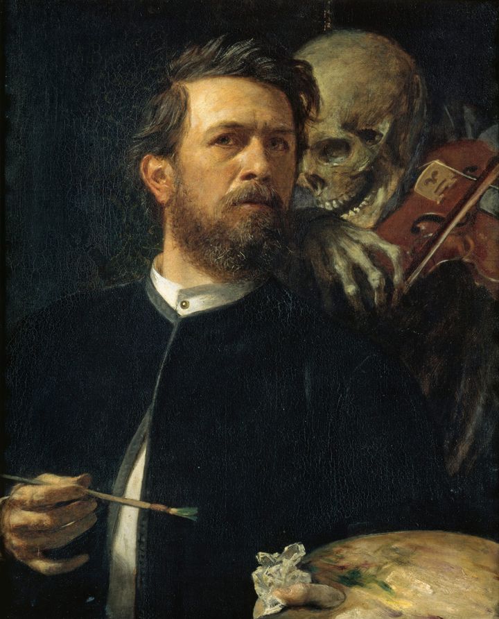 귀를 기울여 죽음의 바이올린 소리를 듣다, 바이올린을 켜는 죽음이 있는 자화상 Self-Portrait with Death Playing the Fiddle