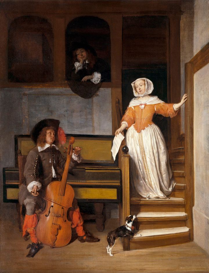계단을 내려서는 여인의 설레는 발걸음과 첼로의 감미로운 선율, 첼로 연주자 The Cello Player