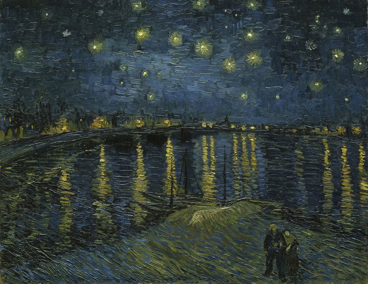 론강의 밤물결 위로 쏟아진 찬란한 별빛의 서정, 론강의 별이 빛나는 밤 Starry Night Over the Rhône