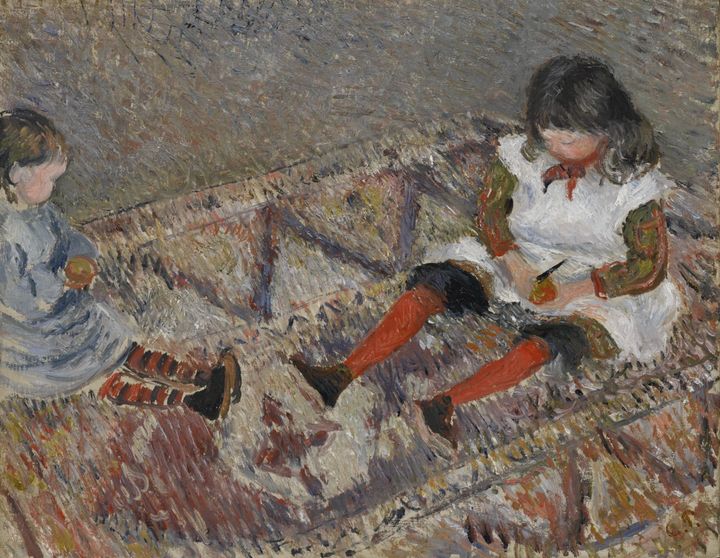 카펫 위의 코코트라 불린 잔과 뤼도비크 로돌프 피사로 - Jeanne, Called Cocotte, and Ludovic-Rodolphe Pissarro on a Rug