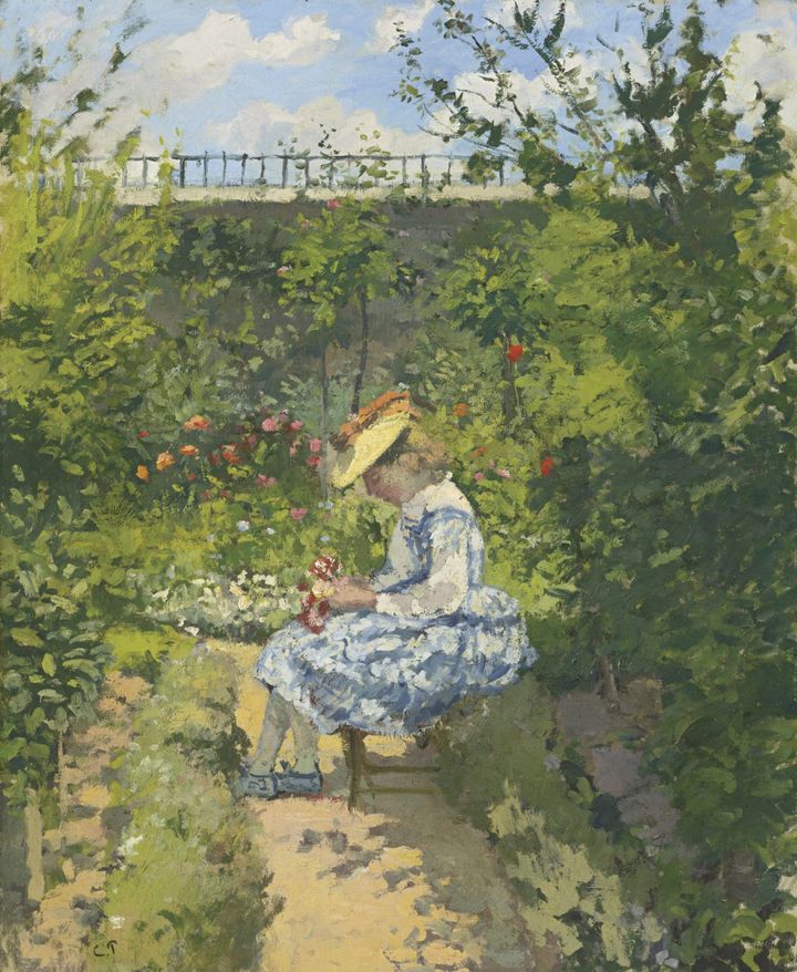 정원에 앉아 있는 미네트라 불린 잔 피사로, 퐁투아즈 - Jeanne Pissarro, Called Minette, Seated in the Garden, Pontoise