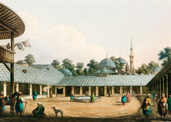 코린토스 근처의 카라반세라이(상인 숙소) 안뜰 전경 (Caravansary near Corinth)