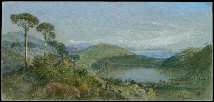 아베르누스 호수: 영혼의 인도자와 황금 가지 (Lake Avernus: Aeneas and the Cumaean Sibyl, c. 1814–1815)