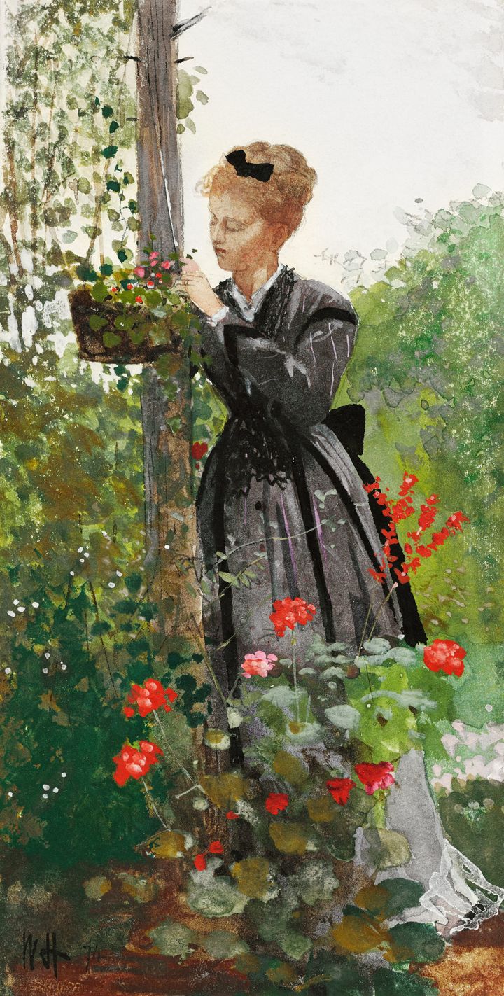 정원의 숙녀 (제라늄 꽃을 가꾸는 여인) - Lady in a Garden / In the Garden