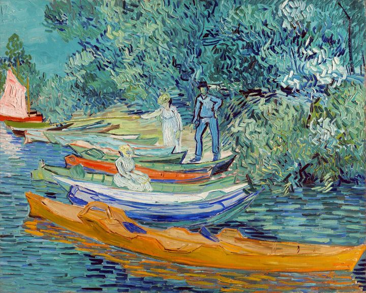 오베르의 우아즈강둑에 정박한 보트들 - Boaters on the Banks of the Oise (Barges on the River Oise at Auvers)