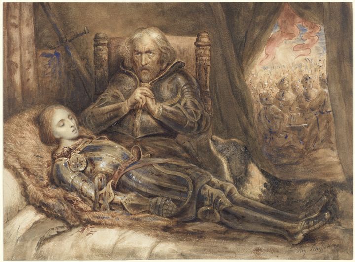 전사한 조카를 보는 에베르하르트백 (Eberhard, Graf von Württemberg, devant le corps소성: Eberhard le Larmoyeur)
