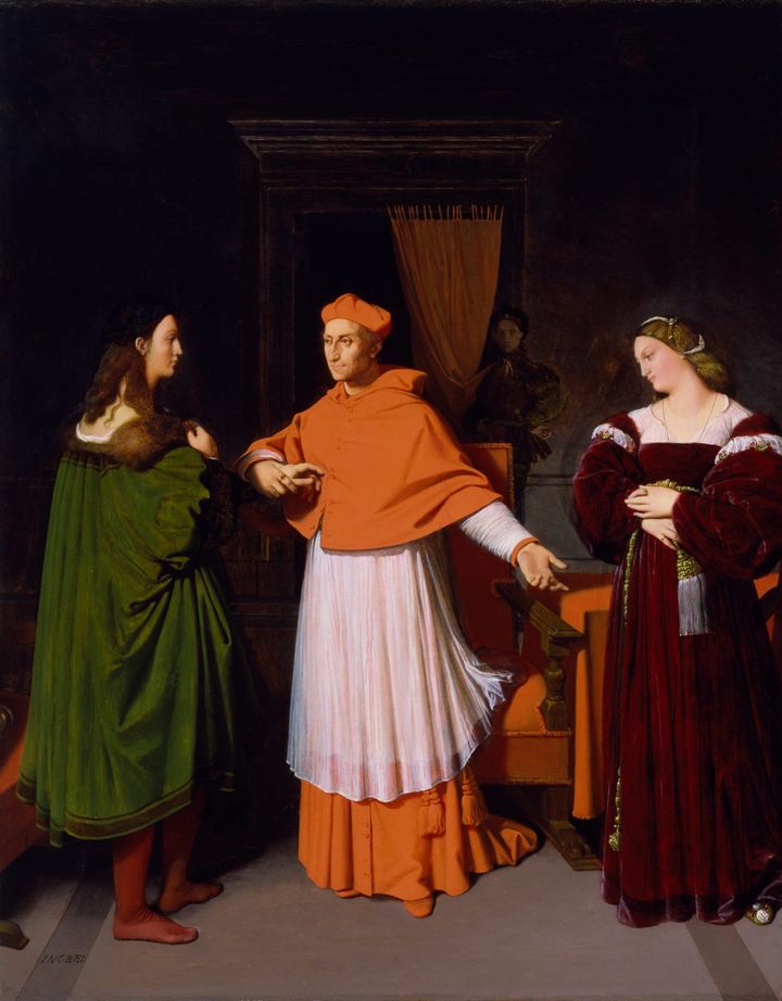 라파엘로와 비비에나 추기경의 약혼 (Raphaël et la Nièce du Cardinal de Bibbiena / Betrothal of Raphael and the Niece of Cardinal Bibbiena, 1813–1814)