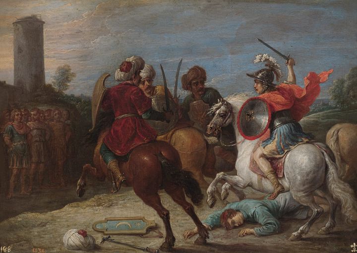 이집트군을 무찌르는 리날도의 무용 Rinaldo's feats against the Egyptians