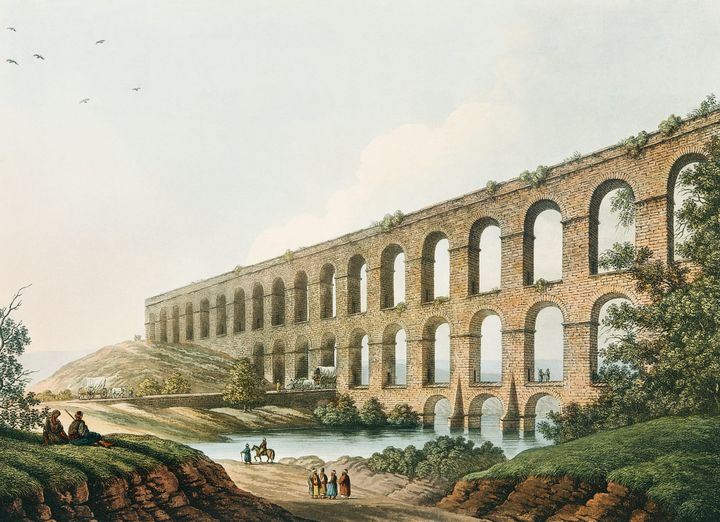이스탄불 근처의 수직 수도교 전경 (An Aqueduct near Constantinople)