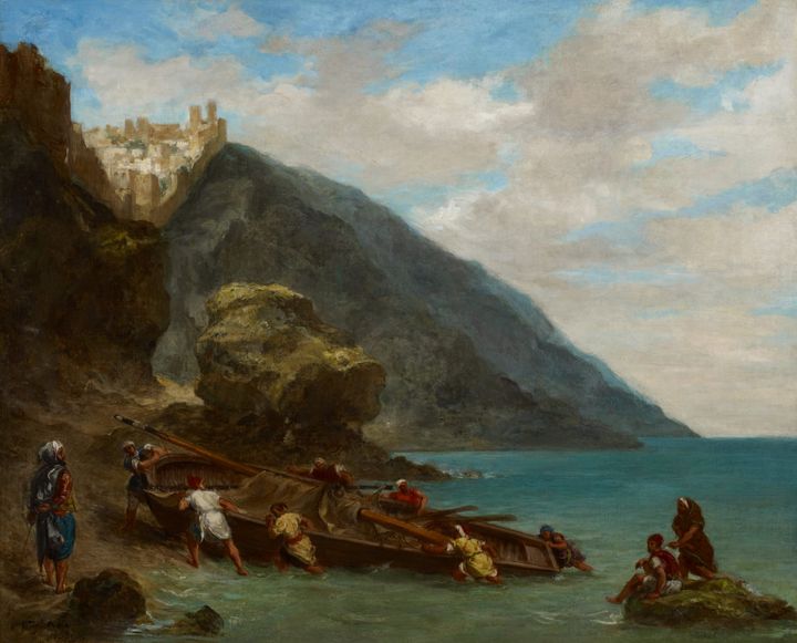 바닷가에 배를 대는 모로코 선원들 (Moroccan Sailors Push a Boat Ashore / Matelots marocains, 1858)