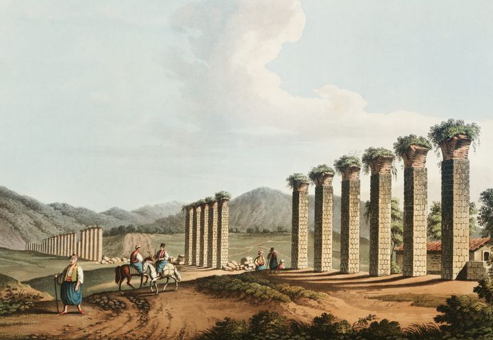 코린토스 근처의 수도교 유적 전경 (Remains of an Aqueduct near Corinth)