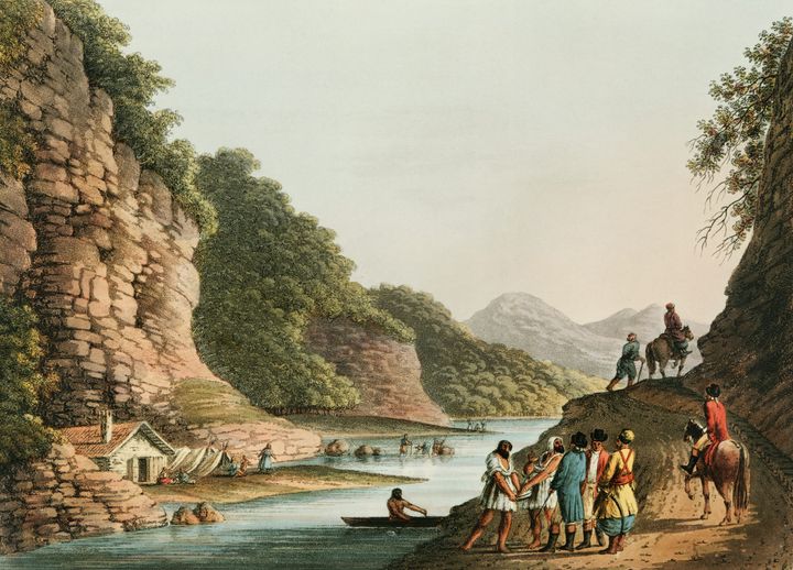 발라키아의 올트 강변 통관소 전경 (View of a Custom House on the River Olt in Wallachia)