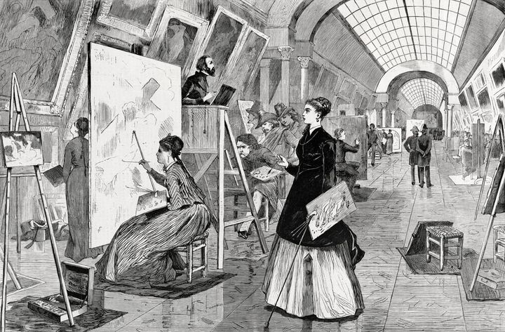 루브르 박물관의 모사 화가들 - Art-Students and Copyists in the Louvre Gallery, Paris