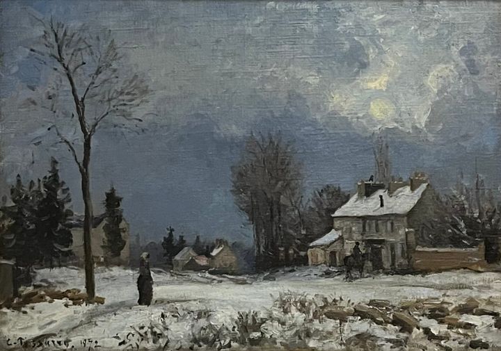 눈 덮인 루브시엔의 역마차 역 (Le Relais de poste, route de Versailles, Louveciennes, neige, 1872)