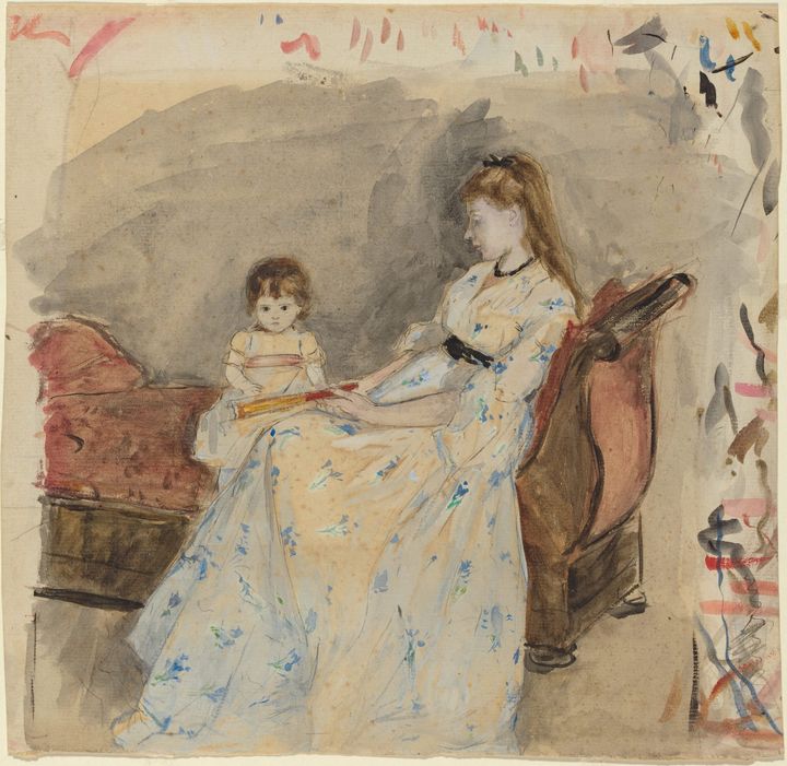 소파에 앉아 있는 여인과 아이 (Woman and Child Seated on a Sofa)