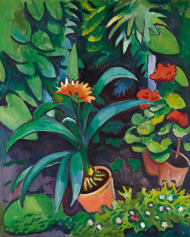 정원의 꽃, 군자란과 제라늄 (Blumen im Garten, Clivia und Pelargonien)