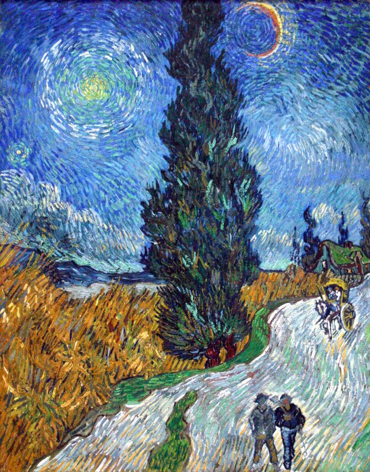 사이프러스와 별이 있는 길 - Road with Cypress and Star (Country Road in Provence by Night)