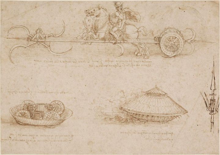 낫 달린 전차와 장갑차 연구 (Studies of a Scythed Chariot and an Armored Tank)