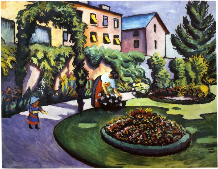 본에 있는 마케 가문의 정원 (Gartenbild: Mackescher Garten in Bonn / Garden Picture: Macke's Garden in Bonn, 1911)