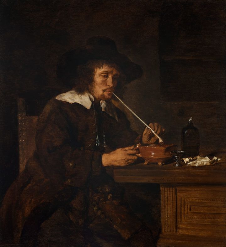 담뱃대에 불을 붙이는 남자 A Smoker Lighting His Pipe