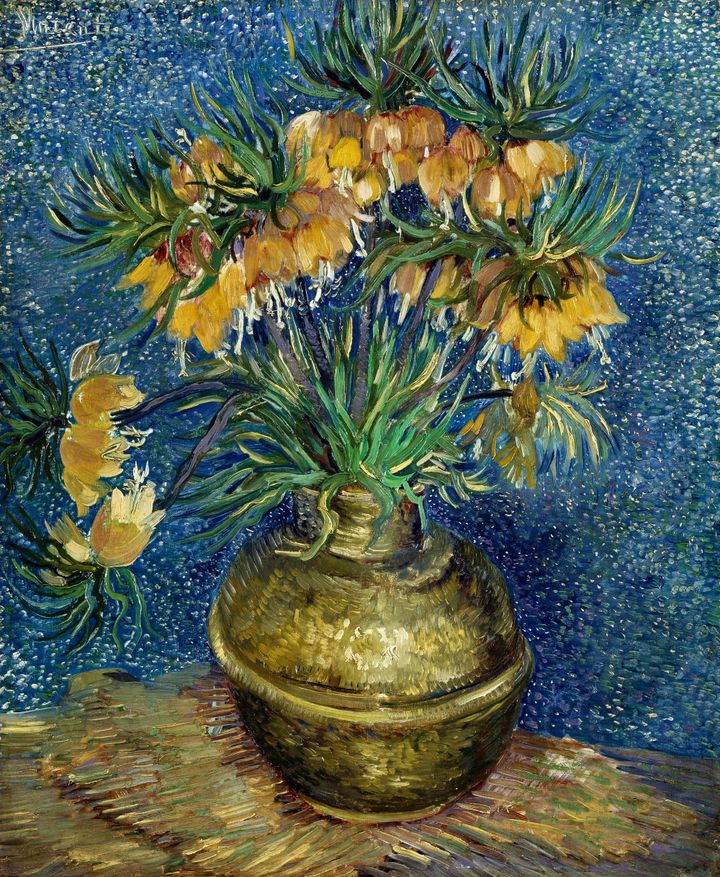 구리 화병에 꽂힌 패모꽃 - Fritillaries in a Copper Vase