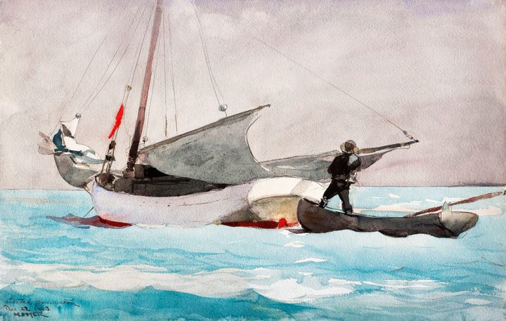 버뮤다의 슬루프선 습작 - Sketch, Bermuda (Sloop and Dinghy)