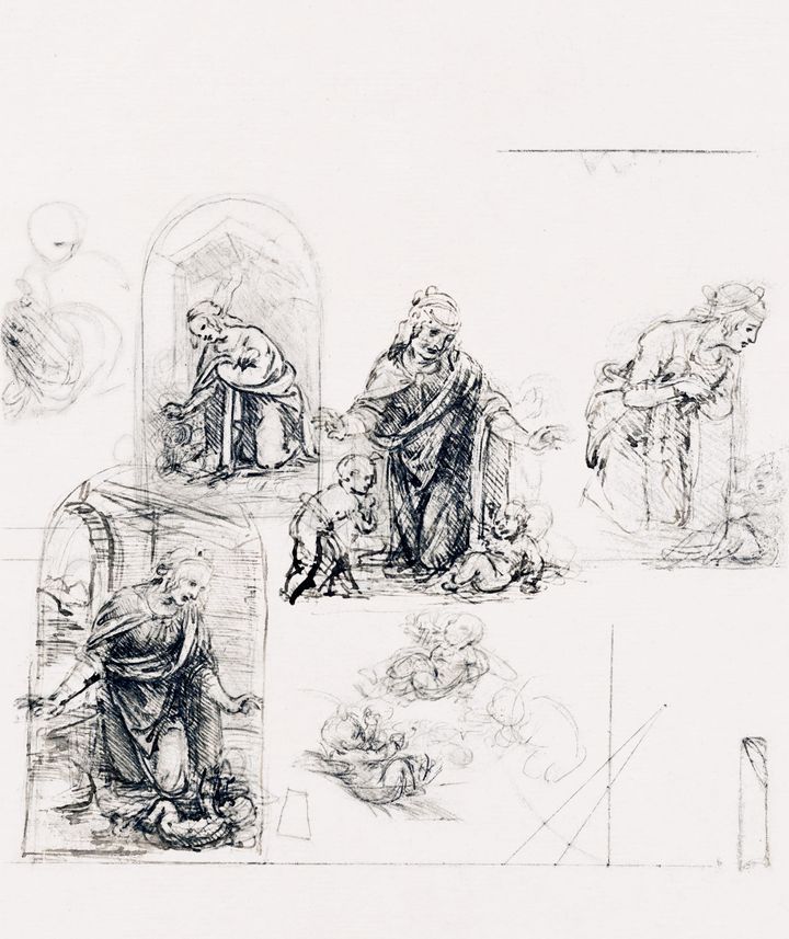 성모자와 세례 요한 습작 (Studies for the Virgin and Child with Saint John the Baptist)