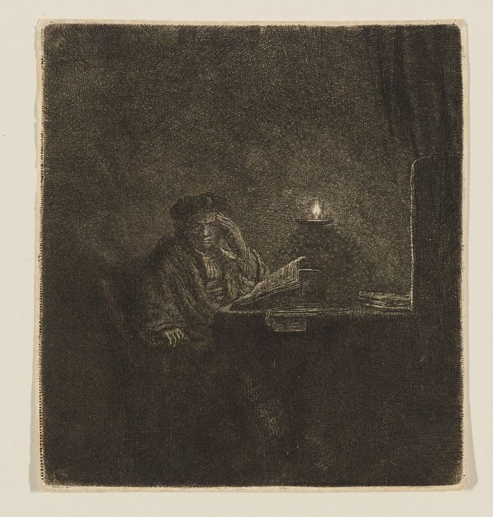 촛불 아래 집무실의 학자(Man Writing by Candlelight)