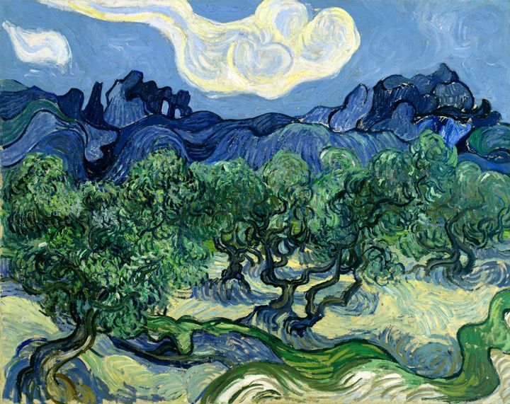 올리브 나무와 알피유 산 - The Olive Trees (Olive Trees with the Alpilles in the Background)
