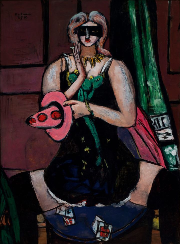 카니발 가면을 쓴 여인 (Carnival Mask, Green and Pink)