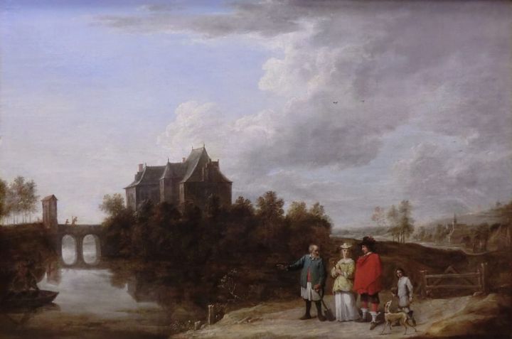 해자 달린 성 앞의 가족 Family in front of a moated castle