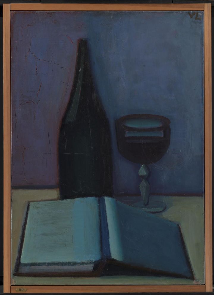 책, 병, 잔이 있는 정물 (Still Life with Book, Bottle and Glass)