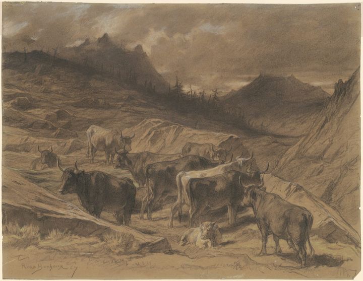 산악 풍경 속 소 무리 (Cattle in a Mountain Landscape)