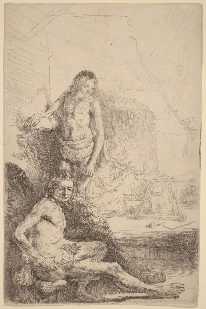 두 소년의 누드 연구(Studies of the Nude Two Male Nudes  Two Male Nudes Standing and Seated)