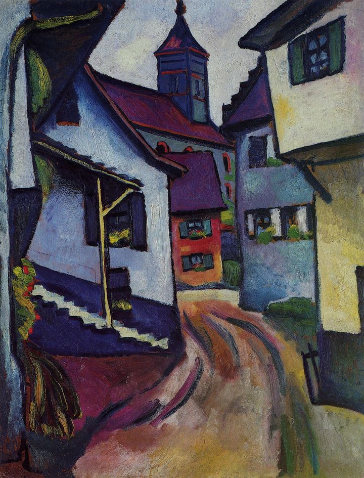 성당이 있는 골목길 (Gasse mit Kirche / Street with Church, 1911)