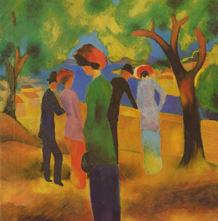 호수 위의 산책자들 (Promenade am See / Lady in a Green Jacket, 1912)